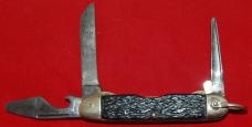 Official BSA Camillus Cub Scout Knife 3-Blade Black Synthetic 1946 (166.1)