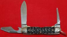 Official BSA #1885 Imperial Cub Scout Knife 3-Blade Black Celluloid 1949 (161)