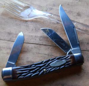 Camillus Rough Cut Tobacco Stockman Knife NY USA - Factory 2nd