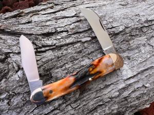 TUNA VALLEY AMBER STAG ROOSTER COMB quotFARMERS JACKquot KNIFE 1 OF 70