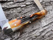 TUNA VALLEY AMBER STAG ROOSTER COMB "FARMER'S JACK" KNIFE 1 OF 70