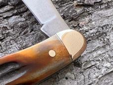 TUNA VALLEY AMBER STAG ROOSTER COMB "FARMER'S JACK" KNIFE 1 OF 70