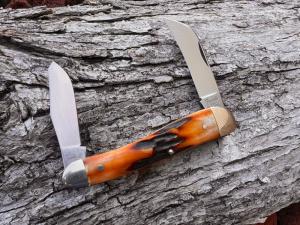 TUNA VALLEY AMBER STAG ROOSTER COMB quotFARMERS JACKquot KNIFE 1 OF 70