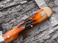 TUNA VALLEY AMBER STAG ROOSTER COMB "FARMER'S JACK" KNIFE 1 OF 70