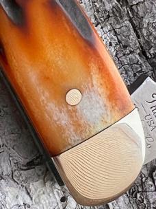 TUNA VALLEY AMBER STAG ROOSTER COMB "FARMER'S JACK" KNIFE 1 OF 70