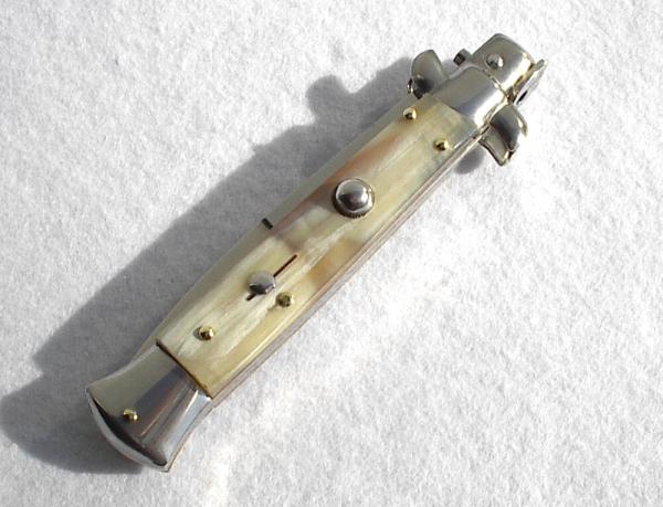 NEW FRANK BELTRAME 9" GENUINE HORN BAYONET BLADE ITALIAN STILETTO NEW FRANK BELTRAME 9" GENUINE HORN BAYONET BLADE ITALIAN STILETTO