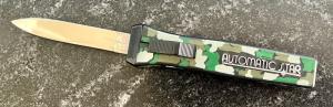 Vintage Camo AUTOMATIC STAR Out The Front Switchblade Knife, Korea