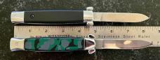 2 Vintage Out The Front Switchblade Knives, SUPER-AUTOMATIC and NATO MILITARY