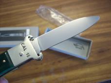 Hubertus Knife Shellpuller Patronenzieher Solingen Germany Rare Green Bone Large Size 11 UNUSED NIB.