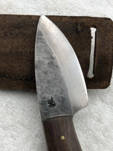 Custom Made Fixed Blade Skinner Sheath Knife Marked "ML'