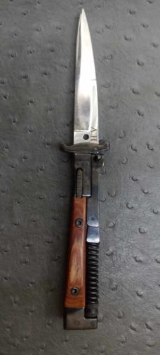 8.75 inch AK-47 switchblade  Auto handmade with wood handles from AK-47 wood with a display box