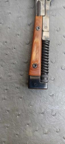 8.75 inch AK-47 switchblade  Auto handmade with wood handles from AK-47 wood with a display box