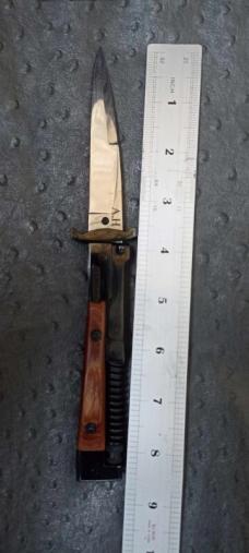 8.75 inch AK-47 switchblade  Auto handmade with wood handles from AK-47 wood with a display box