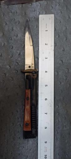 8.75 inch AK-47 switchblade  Auto handmade with wood handles from AK-47 wood with a display box