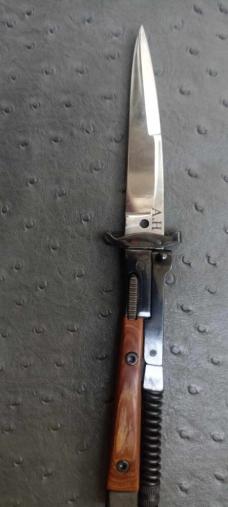 8.75 inch AK-47 switchblade  Auto handmade with wood handles from AK-47 wood with a display box