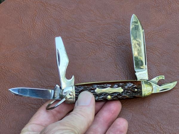 John Primble Belknap Boker USA Scout or Camp Knife with full Blade Etch! John Primble Belknap Boker USA Scout or Camp Knife with full Blade Etch!