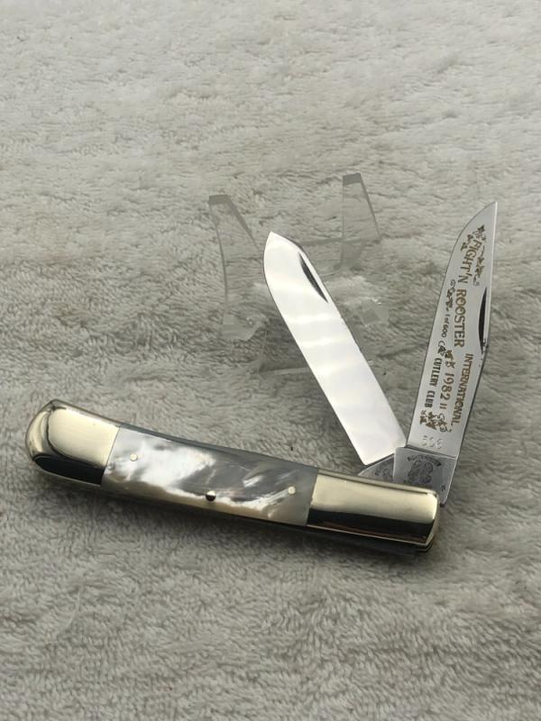 Fight'n Rooster Limited Edition 1 of 600 2 Blade Trapper Mother Of Pearl Pocket Knife (#18)