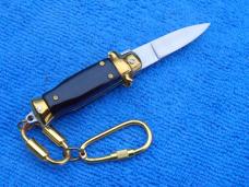 3-3/4" Italian "Corpo Di Vespa" Wasp Body Black/Gold Stiletto keychain Knife 