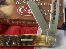 Case xx Stockman Knife Mdl# 6318 SS w/ Brown Bone Handles & scrolled bolsters. Mint Set -NOS