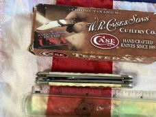 Case xx Stockman Knife Mdl# 6318 SS w/ Brown Bone Handles & scrolled bolsters. Mint Set -NOS