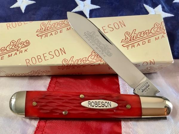Robeson 1999 Jumbo Jack Knife w/ Red Bone Handles -NOS in orig box & Minty Robeson 1999 Jumbo Jack Knife w/ Red Bone Handles -NOS in orig box & Minty