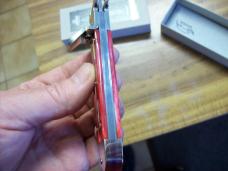 Hubertus Knife Shellpuller Patronenzieher Solingen Germany Rare Red Bone Large Size 11 UNUSED NIB.