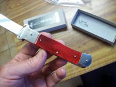 Hubertus Knife Shellpuller Patronenzieher Solingen Germany Rare Red Bone Large Size 11 UNUSED NIB.