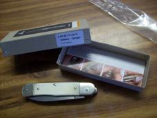 Hubertus Knife Solingen, Germany Large Size 11 White Bone Spear-Point UNUSED NIB