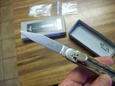 Hubertus Knife Solingen, Germany Size 10 Medium Clip-Point Genuine Stag/Antler NIB