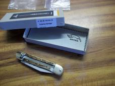 Hubertus Knife Solingen, Germany Size 10 Medium Clip-Point Genuine Stag/Antler NIB