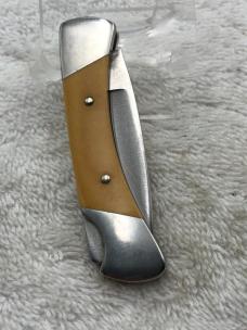 Vintage Buck Custom Shop 506 1 Blade Lockback With Embossed Leather Belt Sheath (#46)