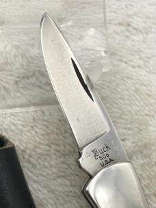 Vintage Buck Custom Shop 506 1 Blade Lockback With Embossed Leather Belt Sheath (#46)