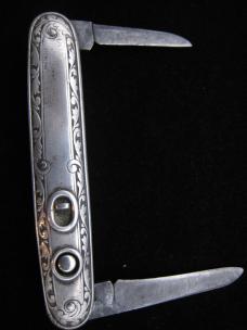 SCHRADE CUT CO - WALDEN N.Y. - STERLING SILVER - DUAL AUTO - PEN KNIFE - 1904-1946 