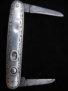 SCHRADE CUT CO - WALDEN N.Y. - STERLING SILVER - DUAL AUTO - PEN KNIFE - 1904-1946 