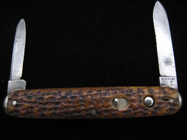 SCHRADE CUT CO - WALDEN N.Y. - GREEN BONE - DUAL AUTO - PEN KNIFE - 1904-1946 SCHRADE CUT CO - WALDEN N.Y. - GREEN BONE - DUAL AUTO - PEN KNIFE - 1904-1946