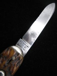 SCHRADE CUT CO - WALDEN N.Y.  - GREEN BONE - DUAL AUTO - PEN KNIFE - 1904-1946 