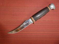 Vitage Ka-Bar Cleaveland Ohio 1233 Upswept Hunter Fixed Blade Knife W/New Leather Sheath