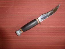 Vitage Ka-Bar Cleaveland Ohio 1233 Upswept Hunter Fixed Blade Knife W/New Leather Sheath