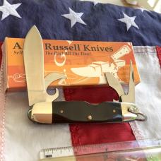 2001 Russell Premium Scout Pocket Knife w/ Acorn Shield & Great Stag Handles -NOS in orig box