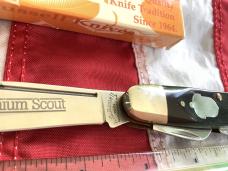 2001 Russell Premium Scout Pocket Knife w/ Acorn Shield & Great Stag Handles -NOS in orig box