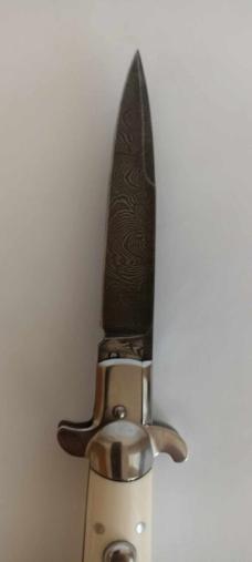 8 inch Switchblade knife Flint 2 Damask steel acrylic handles