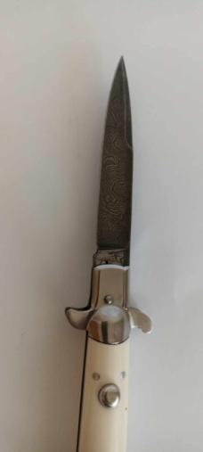 8 inch Switchblade knife Flint 2 Damask steel acrylic handles