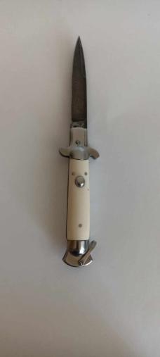 8 inch Switchblade knife Flint 2 Damask steel acrylic handles
