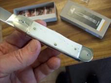 Hubertus Knife Solingen, Germany Large Size 11 White Bone Spear-Point UNUSED NIB