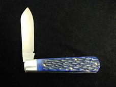Dollar Knife Co. Blue Jigged Bone with Mammoth Shield Jack Knife from Cooper Cutlery USA BJB-MS