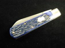 Dollar Knife Co. Blue Jigged Bone with Mammoth Shield Jack Knife from Cooper Cutlery USA BJB-MS