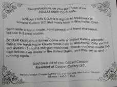 Dollar Knife Co. Blue Jigged Bone with Mammoth Shield Jack Knife from Cooper Cutlery USA BJB-MS