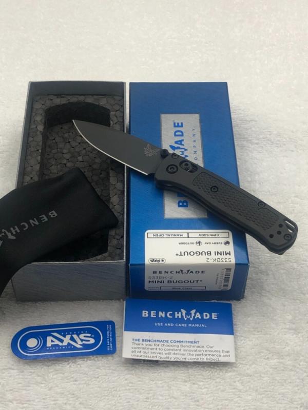 Benchmade 533BK-2 Mini Bugout First Production New In Box Made In USA