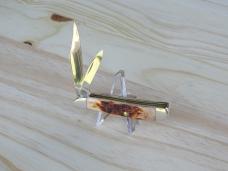 Case Peanut 00045 Folding Knife Peach Seed Jigged Amber Bone  - New