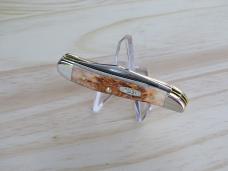 Case Peanut 00045 Folding Knife Peach Seed Jigged Amber Bone  - New